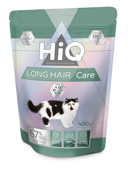 Hiq сухой корм для взрослых длинношертных кошек, с мясом домашней птицы 