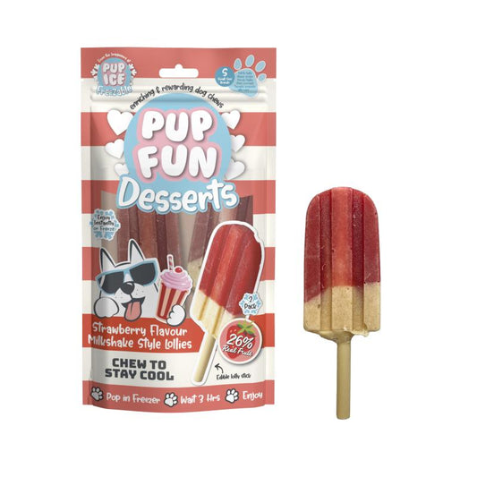 Imaginelles Pup Ice Milkshake Lollies кормовая добавка для собак – лакомства в форме мороженого, со вкусом молочного коктейля и клубники