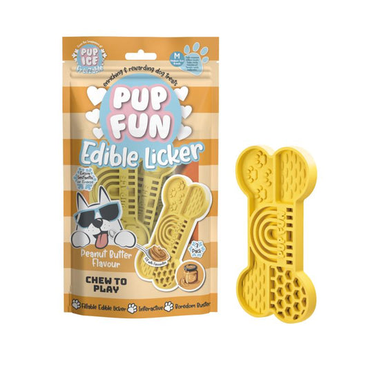 Imaginelles Pup Fun Edible Lickers кормовая добавка для собак, в форме косточки, со вкусом арахисового масла