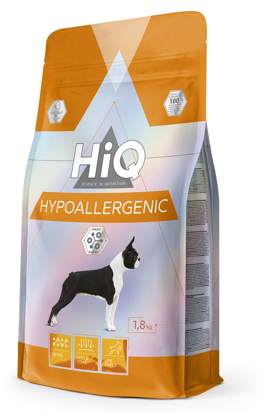 HiQ Hypoallergeenne 7 kg, täissööt tundliku seedimisega kõikide tõugude täiskasvanud koertele