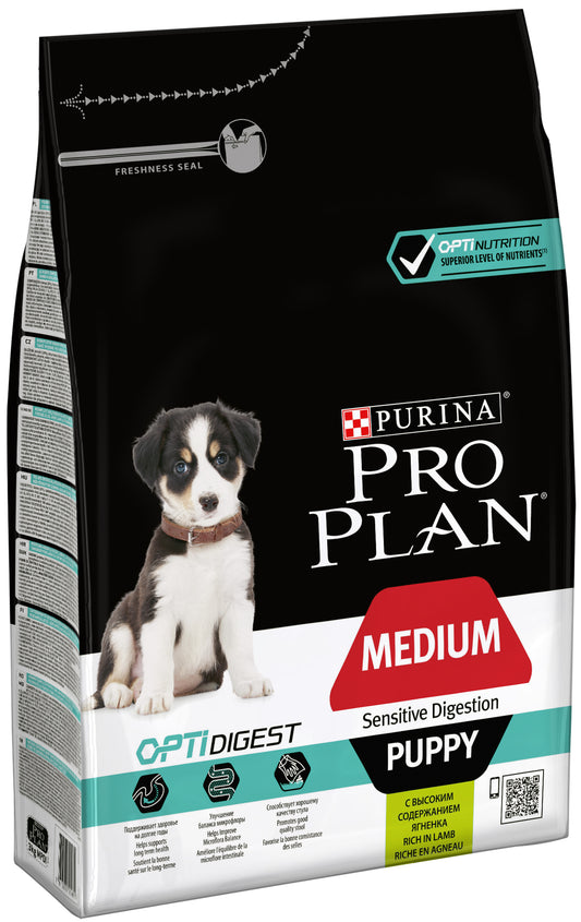 Pro Plan OPTIDIGEST сухой корм для щенков средних пород с чувствительной системой пищеварения, с бараниной