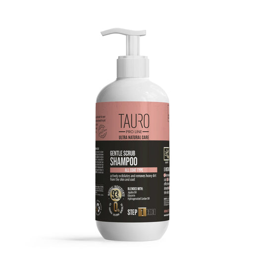 Tauro Pro Line Ultra Natural Care õrnalt kooriv šampoon koerte ja kasside nahale ja karvkattele
