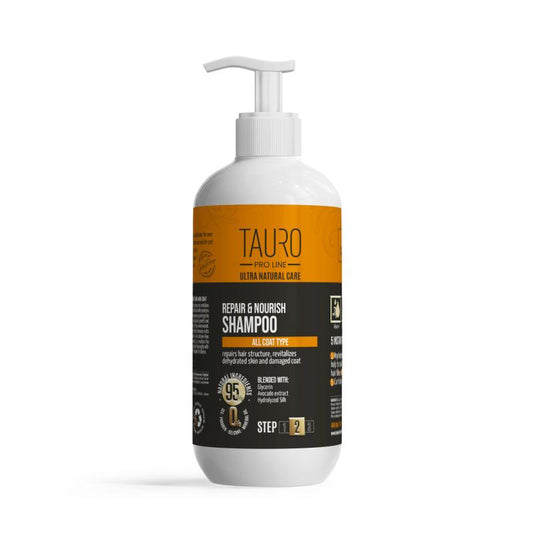 TAURO ULTRA NATURAL CARE Repair & Nourish šampoon koertele ja kassidele karvkatte ja naha hoolduseks