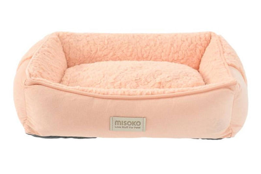 MISOKO pehme lemmikloomavoodi, ruudukujuline, roosa-oranž, suurus S