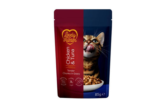 Lovely Hunter влажный корм для взрослых кошек всех пород, с курицей и тунцом