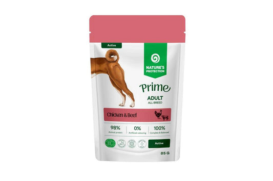 Nature's Protection Prime влажный корм для взрослых собак всех пород, для поддержания уровня энергии, с курицей и говядиной