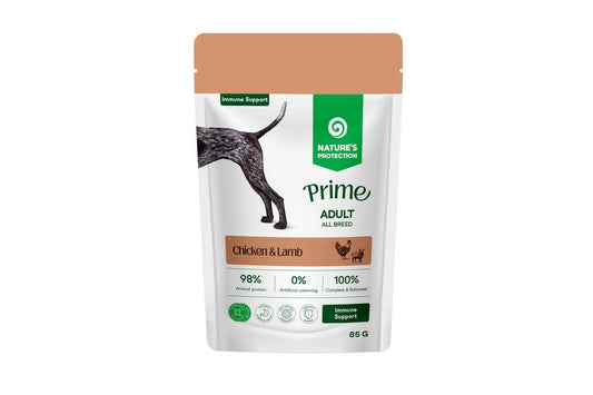 Nature's Protection Prime влажный корм для взрослых собак всех пород для укрепления иммунитета, с курицей и бараниной
