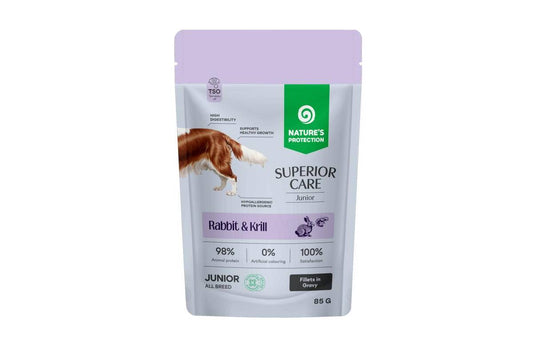 Teraviljavaba märg täissööt küüliku ja krilliga noortele koertele kõigist tõugudest