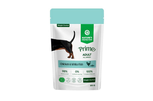 Nature's Protection Prime влажный корм для взрослых собак всех пород, для контроля веса, с курицей и белой рыбой