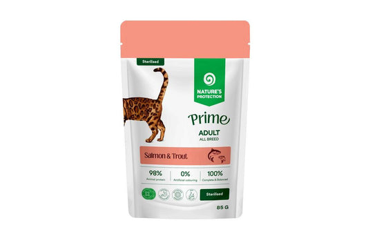 Nature's Protection Prime влажный корм для взрослых стерилизованных кошек всех пород, с лососем и форелью