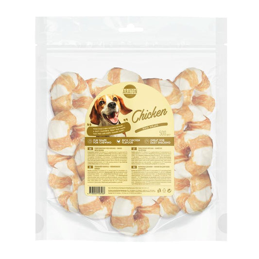 ARATON koeratoidulisand – snäkid, sõõrikukujulised, kanalihaga