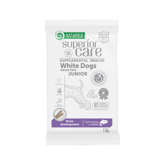 Nature's Protection Superior Care беззерновая кормовая добавка - лакомства для молодых собак, с лососем