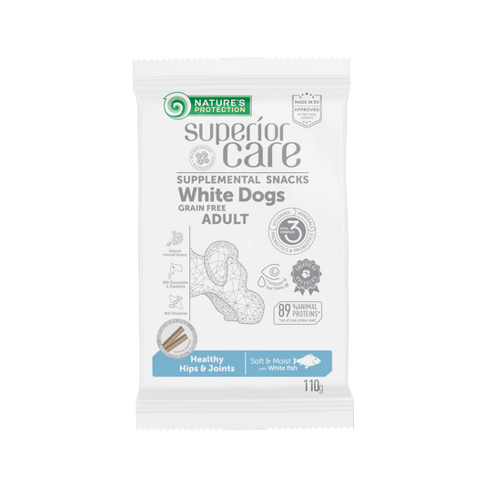 Nature's Protection Superior Care беззерновая кормовая добавка - лакомства для взрослых собак с белой рыбой
