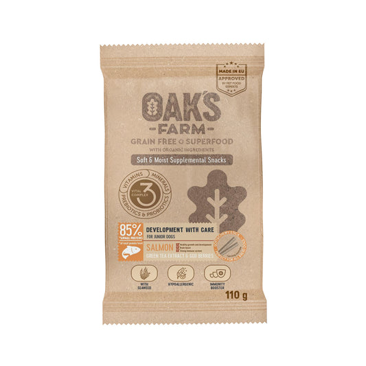 Oak's Farm пищевая добавка-лакомство с лососем для молодых собак