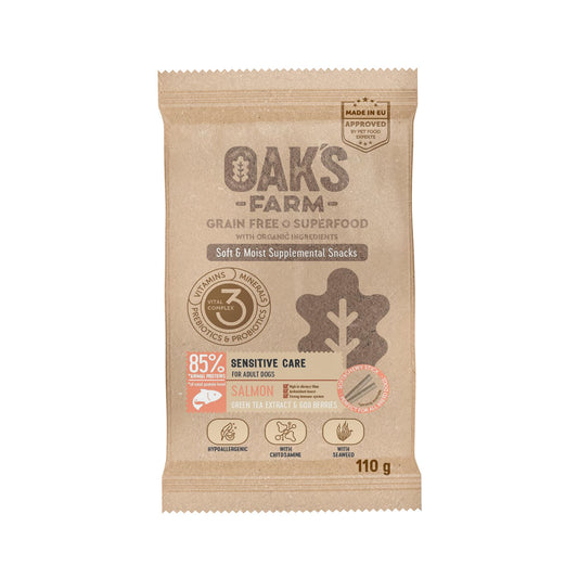 Oak's Farm пищевая добавка-лакомство с лососем для взрослых собак