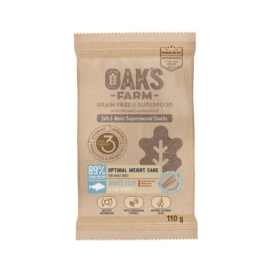 Oak's Farm пищевая добавка-лакомство с белой рыбой для взрослых собак