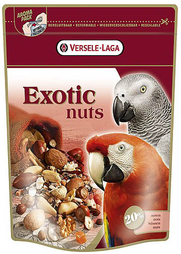 Versele Laga Prestige Premium Exotic nuts, täisväärtuslik sööt suurtele papagoidele tervete pähklitega