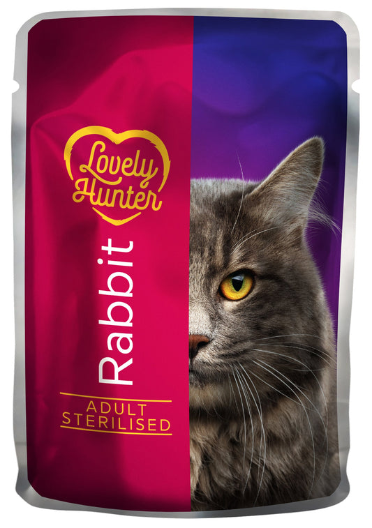 Lovely Hunter консервированный корм для взрослых стерилзованных кошек, с крольчатиной