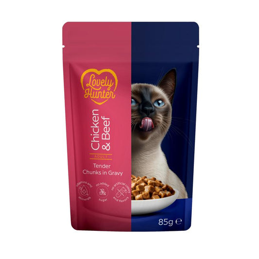 Märgtoit täiskasvanud kassidele kõigist tõugudest kana ja veiselihaga