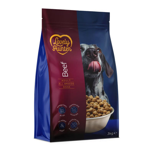 Kuiv täissööt veiselihaga täiskasvanud kõikide tõugude koertele, 3 kg