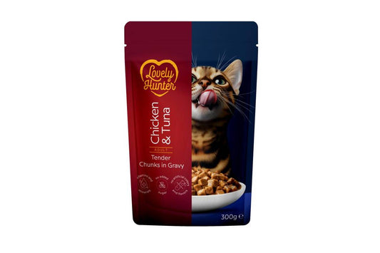 Märgtoit täiskasvanud kassidele kõigist tõugudest kana ja tuunikalaga