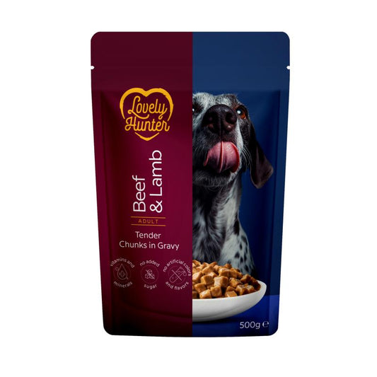 Märgtoit täiskasvanud koertele kõigist tõugudest veise- ja lambalihaga