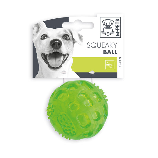 Koerapall, piiksuv, roheline, 6,3 cm