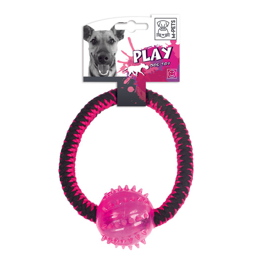 Koera mänguasi, keeratud rõngas, mitmevärviline