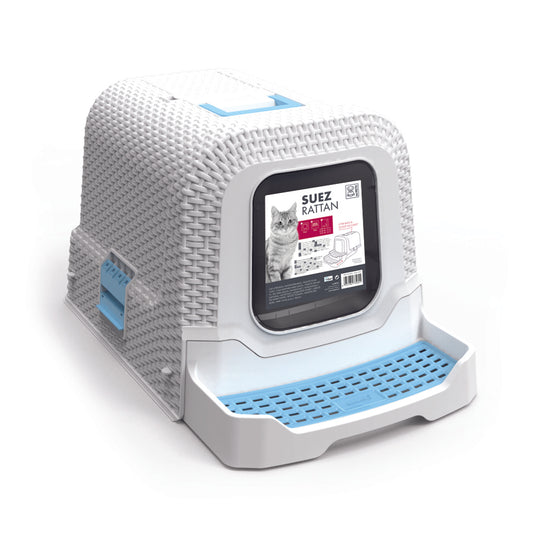 Kassitualett, 69 x 42 x 41 cm, valge-sinine