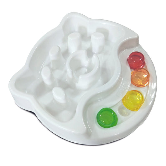 M-PETS VIOLA aeglase söömise loomakauss, interaktiivne, valge