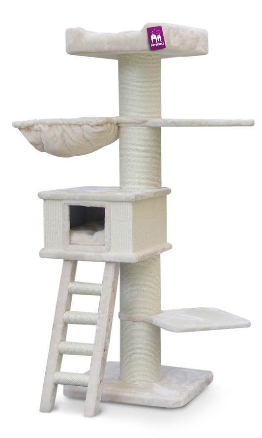 Kassi kraapimispost Ragdoll 180, 60x60x180 cm, kreemikas