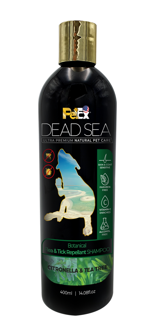 PetEx DEAD SEA Botanical kirbu- ja puugivastane šampoon koertele ja kassidele, 400 ml
