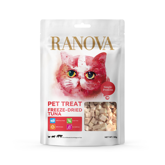 Ranova пищевые добавки-лакомства для кошек, лиофилизированный тунец