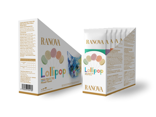 Ranova Lollipop пищевые добавки-лакомства для кошек, лиофилизированные, в форме леденцов, различных вкусов