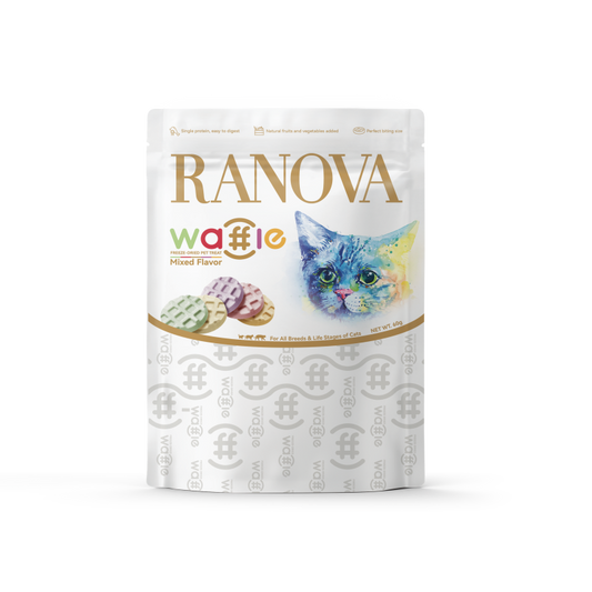 Ranova Wafle пищевые добавки-лакомства для кошек, лиофилизированные, в форме вафель, различных вкусов