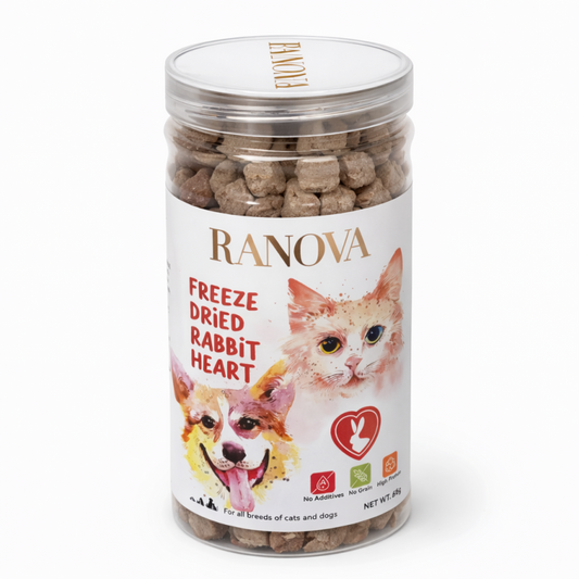 Ranova пищевые добавки-лакомства для собак – лиофилизированные кроличьи сердечки