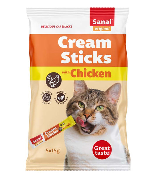 Sanal Cream sticks with Chicken, крем-лакомствa для кошек, с курицей