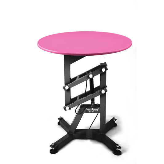 Must raamiga ümmargune laud, roosa, 60x60x70 cm