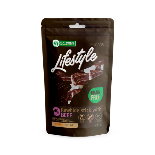 Nature's Protection Lifestyle Лакомство для собак,палочки бычьи шкурки с говядиной