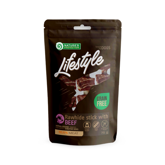 Nature's Protection Lifestyle Лакомство для собак,палочки бычьи шкурки с говядиной