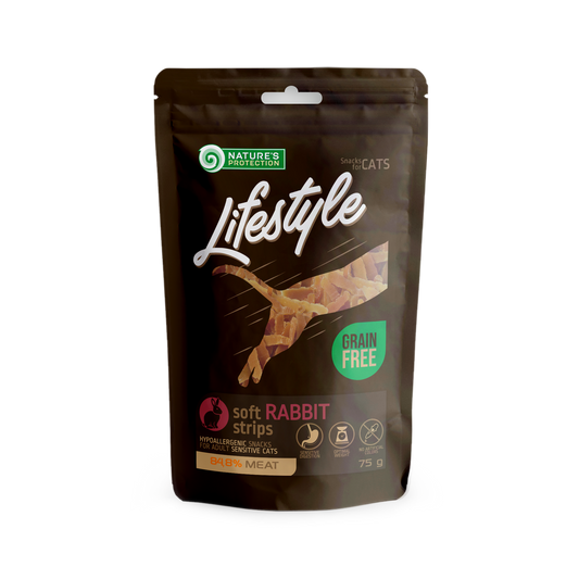Nature's Protection Lifestyle лакомства для кошек мягкие полоски из крольчатины