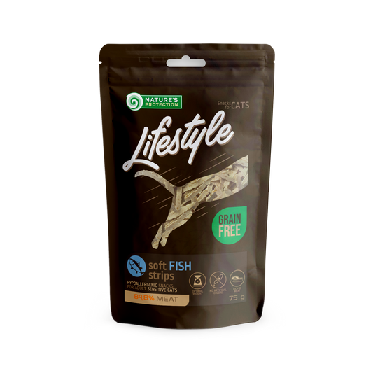 Nature's Protection Lifestyle лакомства для кошек мягкие полоски из рыбы