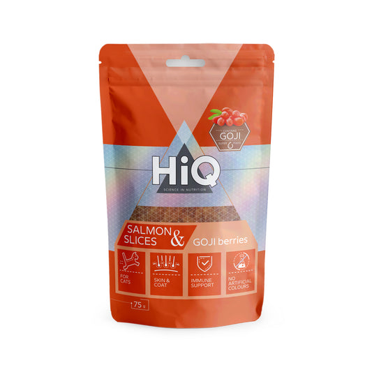 HiQ kasside täiendsööt lõheribad goji marjadega, 75 g