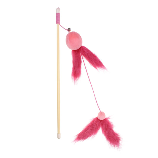 Sulgedega kassimänguasi õng, roosa, 40 cm