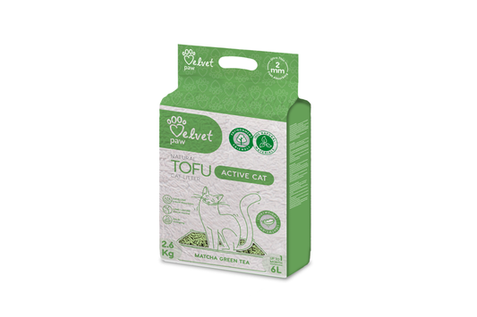 Velvet Paw TOFU наполнитель для активных кошек, с эссенцией зеленого чая матча