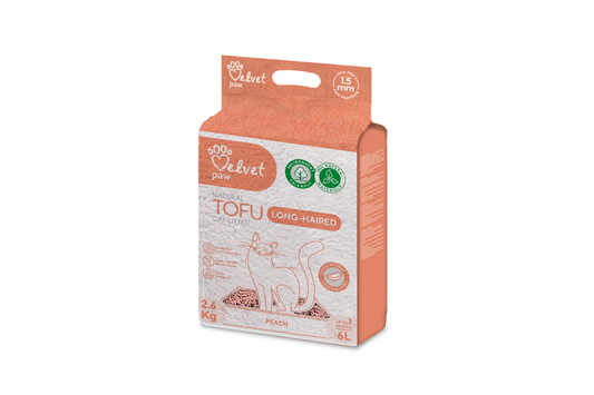 Velvet Paw TOFU наполнитель для длинношерстных кошек, с эссенцией персика