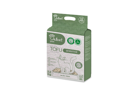 Velvet Paw TOFU наполнитель для чувствительных кошек, с эссенцией алое вера