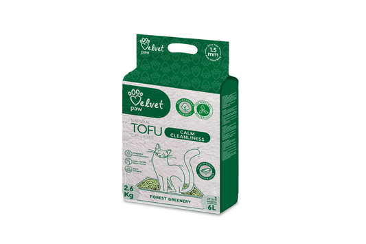 Velvet Paw TOFU наполнитель для кошачьего туалета ,,Успокаивающая чистота'', с лесной эссенцией