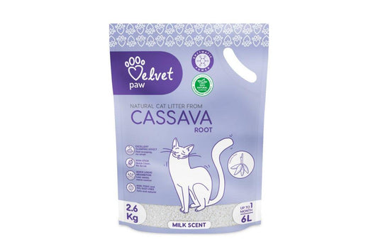 Velvet Paw наполнитель для кошачьего туалета из маниоки, молочный аромат, гранула