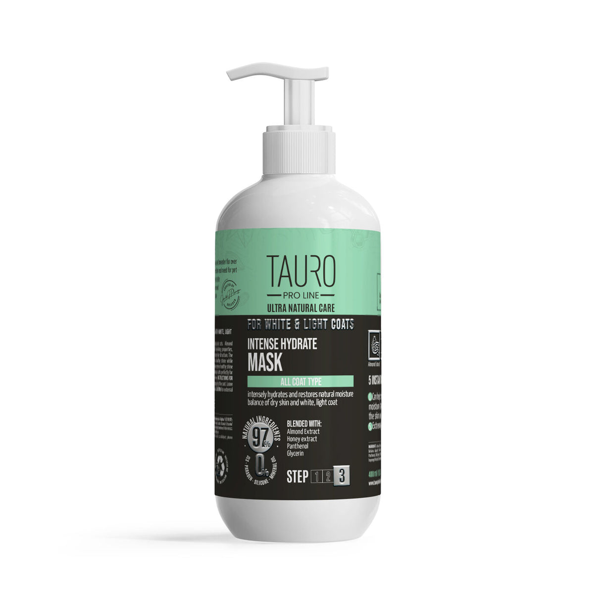 Tauro Pro Line Ultra Natural Care интенсивно увлажняющая маска для шерсти и кожи собак и кошек белого, светлого окраса